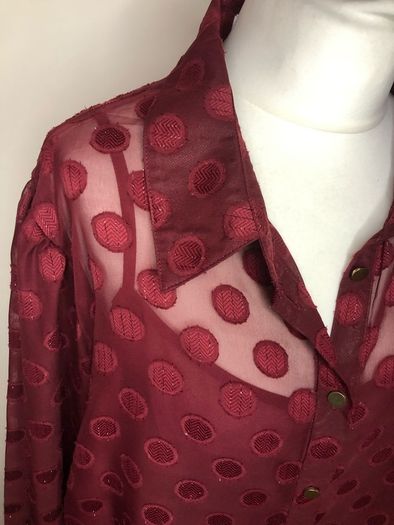 Wallis wine chiffon blouse & cami top (size 28)