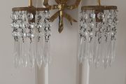 1930's  Brass/Crystal Wall Light.