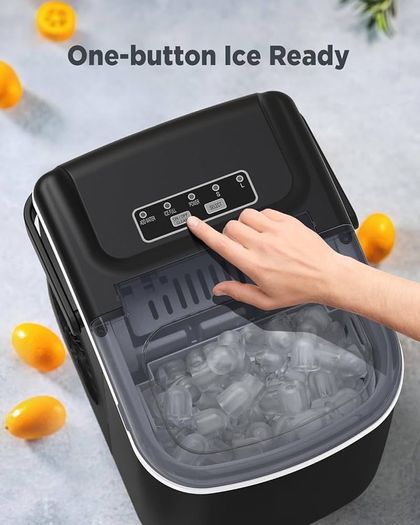 NEW SALE | Countertop Ice Maker Machine, 9 Cubes Ready in 6 Mins, 12 KG in 24Hrs, Self-Cleaning Ice Machine with Ice Scoop and Basket
