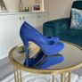 Ladies Dorothy Perkins Royal Blue Faux-suede Platform Court Shoes Image 3