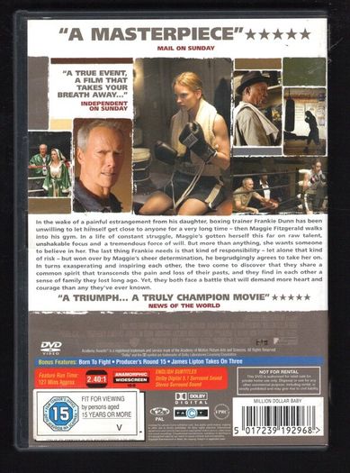 Million Dollar Baby DVD Movie Starting Client Eastwood, Hilary Swank & Morgan Freeman