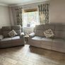 Amazing Hailey Beige & Slate Grey Fabric Recliner Sofa Image 5