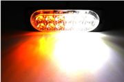 2 X Amber+white 12 Led Recovery Strobe Grill Breakdown Flashing Light Lamp