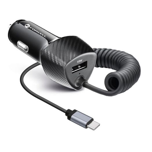 Forcell Type-C Car Fast Charger USB+USB C 38W