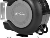 30 metre Retractable Reel Clothes Lines Washing Line with Twin Cable - Wall Mounted Heavy Duty Clothes Dryer 2 x 15m Lines of Drying Space, Black