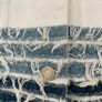 White Denim Jacket- Distressed Style with Blue Stripes- Size S Image 5