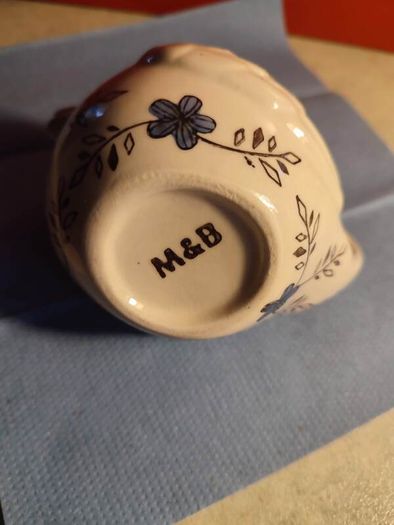 Painted Ceramic Bird Creamer STAMPED M & B