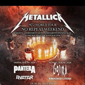 Metallica Ticket 21st June