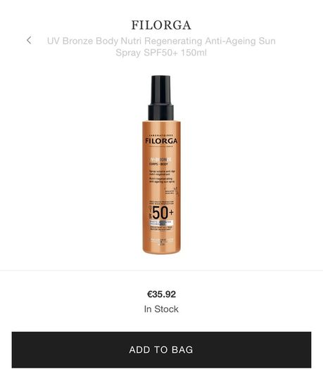FILORGA UV Bronze Body Nutri Regenerating Anti-Ageing Sun Spray SPF50+ 150ml