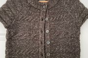 Short Sleeve Cable Knit Cropped Cardigan - Mexx - Size Small