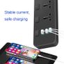 T14 2m 2500W 3 Plugs + 3-USB Ports Multifunctional Socket With Switch, Specification: EU Plug (Black) Image 6