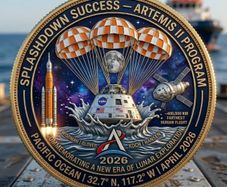 Artemis II Crewed Lunar Mission Splashdown Commemorative Coin