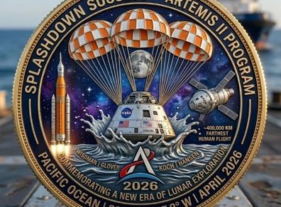 Artemis II Crewed Lunar Mission Splashdown Commemorative Coin