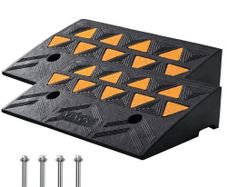 Rubber Curb Ramp 2 Pack, 4.3" Rise Height Heavy-Duty 33069 lbs/15 T Capacity Threshold Ramps