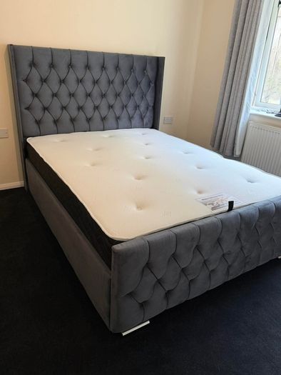 Double & King Size Bed Frame With Mattress Opt