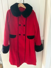 Red fur lined coat