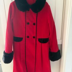 Red fur lined coat