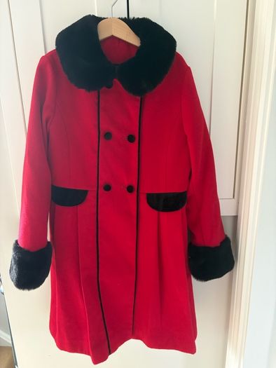Red fur lined coat
