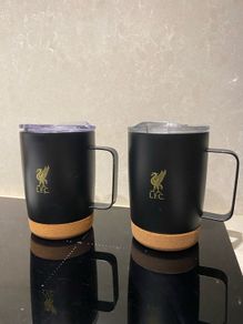 Official Liverpool FC Black Travel Mugs (Pair)