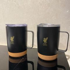 Official Liverpool FC Black Travel Mugs (Pair)