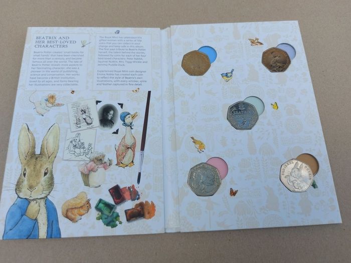 2016 Beatrix Potter 50p Coins in Royal Mint Presentation Book