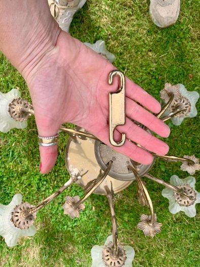 Vintage 6 arm brass chandelier