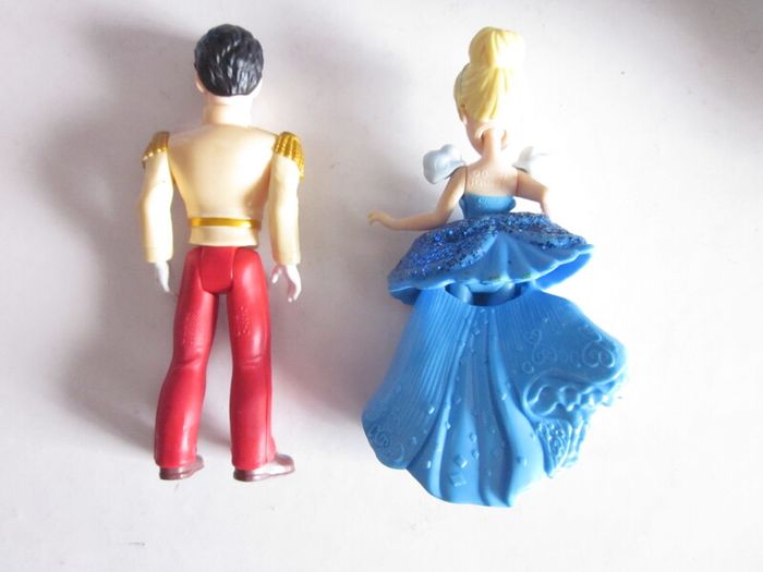 Disney Princess Cinderella and Prince Charming Collectible small dolls.