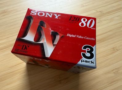 New Sony miniDV 80min DVM80 Video Cassetes - 3 pack