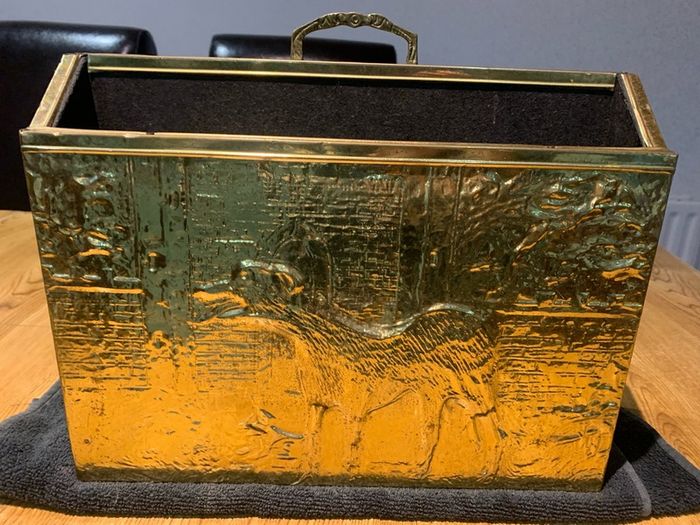 Antique Brass Magazine Rack