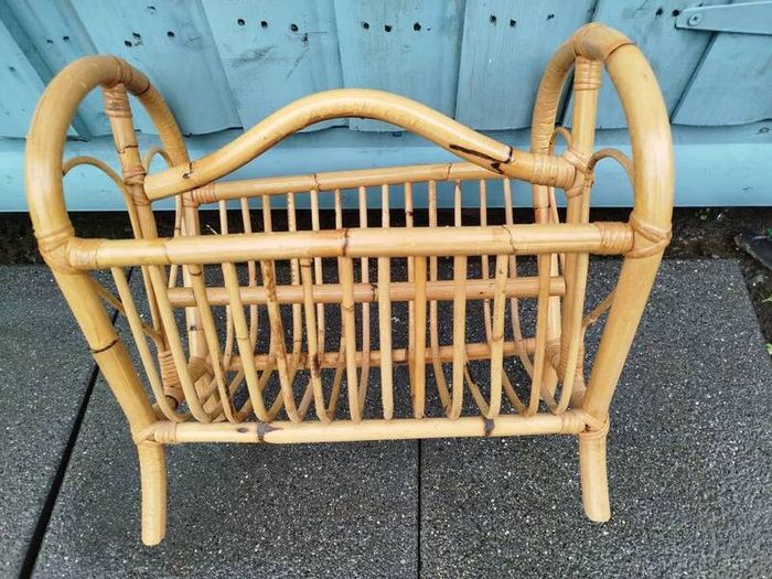 Vintage Bamboo magazine rack