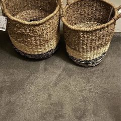 Wicker baskets x2