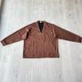 Mens Brown Oversized Zip Cardigan Jacket Image 4