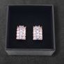 925 Sterling Silver Pink Cubic Zirconia Cluster Stud Earrings Image 2