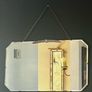 Original Art Deco Bevelled Wall Mirror, Chain Hung c.1930s Image 2