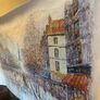 Large Hand Painted Oil on Canvas - Vintage Parisienne Scene Image 2