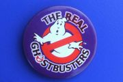 THE REAL GHOSTBUSTERS (animated cartoon series) - a promotional button badge featuring the 'no ghost' logo (c.1986)