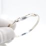 925 Vintage Sterling Silver Diamond Accent Bangle Image 6