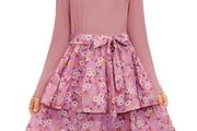 Brand New Girls' Casual Party Dress Floral Pattern Long Sleeve