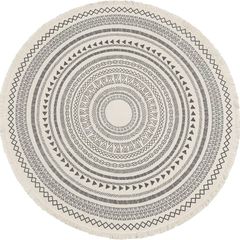 Round Rug Bohemian 4ft Circle Area Rug Cotton Rugs with Geometric Pattern Printed Hand Woven Circle Carpet with Tassels Indoor Floor Mat for Home Kitchen Living Room Bedroom