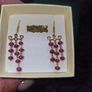 Solid 18k Yellow Gold Chandelier Earrings with 20 Natural Rubies 3.56g Image 3