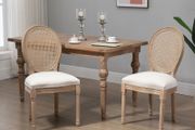 Set of 2 Dining Chairs, Viennese Cane, Solid Wood