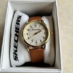 Skechers Womens Glyndon Three Hand Gold Tone Alloy Watch RRP 74