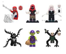 [6-Pack] Spider-Man Heroes & Villains Marvel Minifigure Bundle - Compatible with LEGO