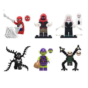 [6-Pack] Spider-Man Heroes & Villains Marvel Minifigure Bundle - Compatible with LEGO