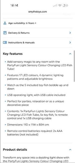 Sensory Colour Changing Led Fish Tube