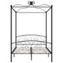 Canopy Bed Frame Black Metal 120x200 cm Image 5