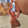 Figurine Of Lady Carved Wood, 30 Cm. Tall 9 Cm A Cross Image 5