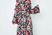 Another Sunday Frill Sleeve Midi Dress - UK 10 / EUR 38