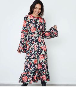 Another Sunday Frill Sleeve Midi Dress - UK 10 / EUR 38