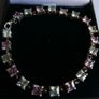 Vintage 925 Sterling Silver Pink Crystal Tennis Style Bracelet length 7,7" - 17,8g Image 5
